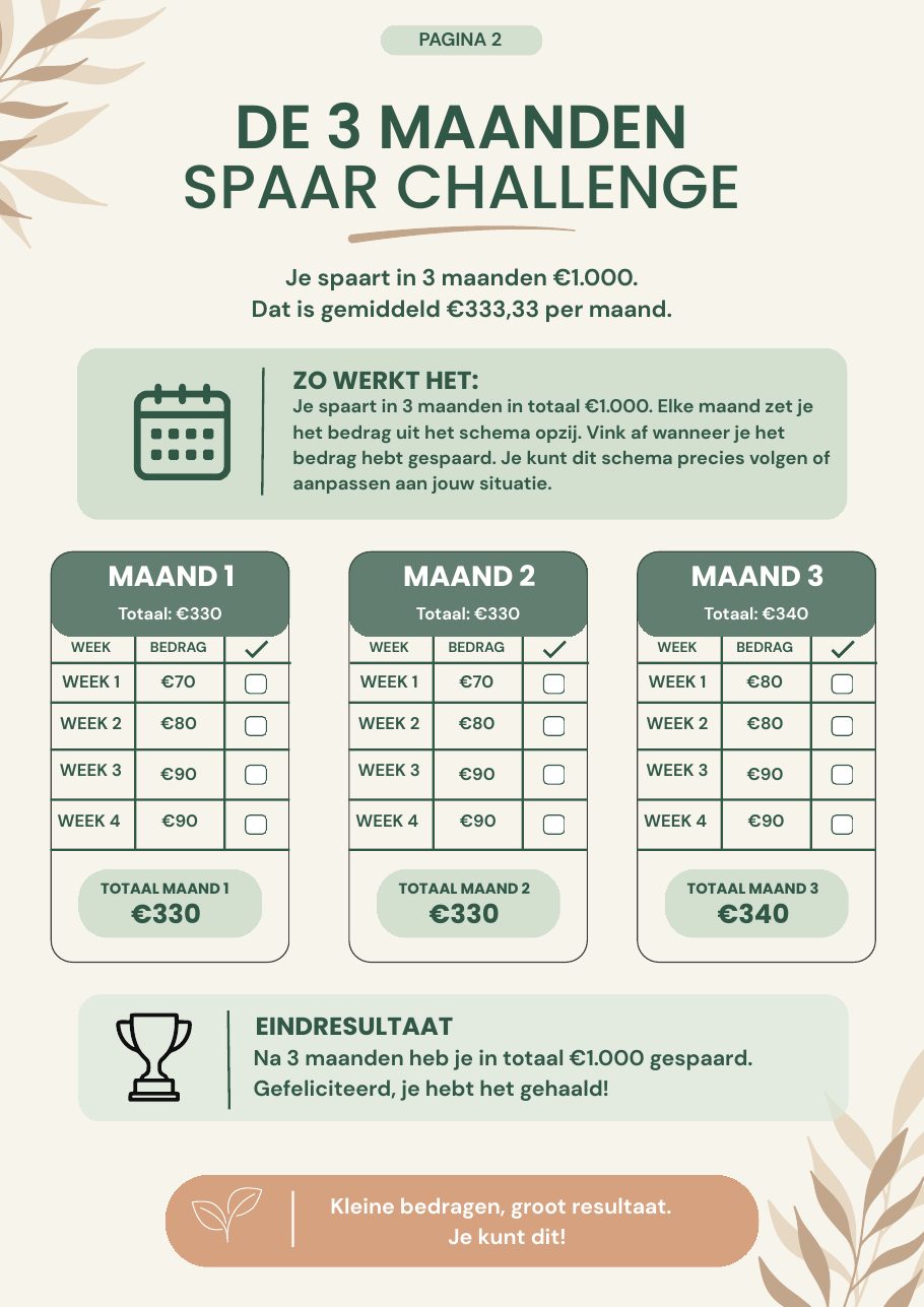 Pagina: De 3 maanden spaar challenge